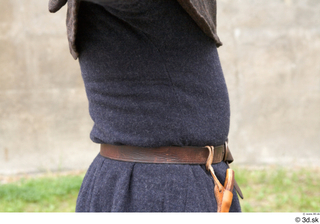  Photos Medieval Servant in suit 3 Medieval servant hand-bag leather belt medieval clothing upper body 0003.jpg